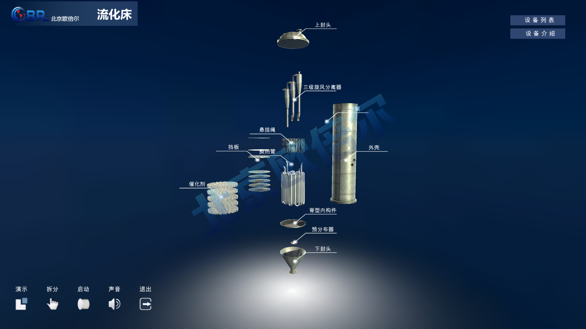 流化床拆分3D虚拟仿真软件